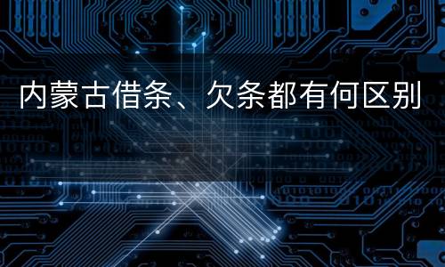 内蒙古借条、欠条都有何区别