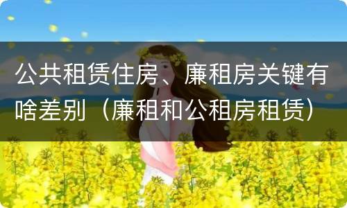 公共租赁住房、廉租房关键有啥差别（廉租和公租房租赁）