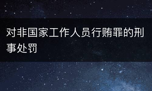 对非国家工作人员行贿罪的刑事处罚