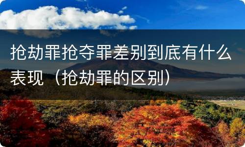 抢劫罪抢夺罪差别到底有什么表现（抢劫罪的区别）