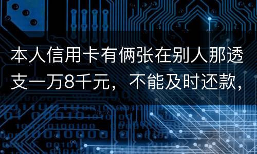 本人信用卡有俩张在别人那透支一万8千元，不能及时还款，能起诉吗