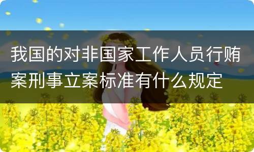 我国的对非国家工作人员行贿案刑事立案标准有什么规定