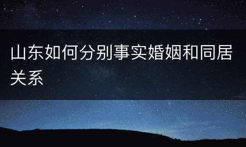 山东如何分别事实婚姻和同居关系