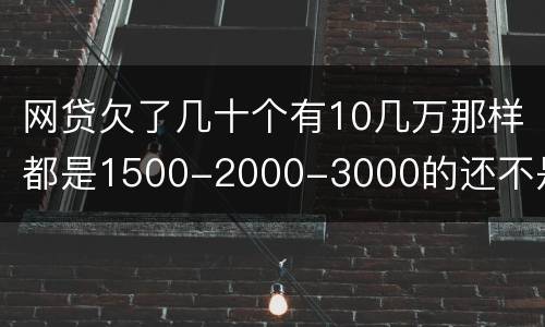 网贷欠了几十个有10几万那样都是1500-2000-3000的还不是怎么办
