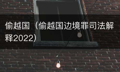 偷越国（偷越国边境罪司法解释2022）