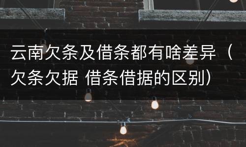 云南欠条及借条都有啥差异（欠条欠据 借条借据的区别）