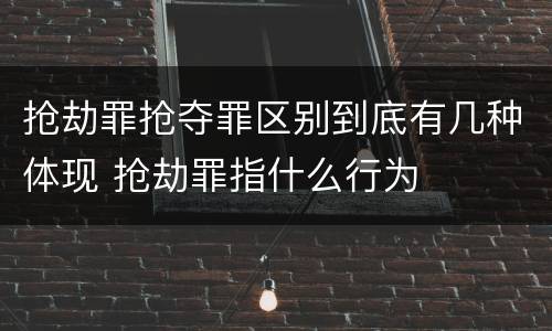 抢劫罪抢夺罪区别到底有几种体现 抢劫罪指什么行为