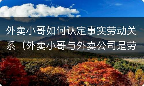 外卖小哥如何认定事实劳动关系（外卖小哥与外卖公司是劳动关系吗）