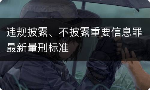 违规披露、不披露重要信息罪最新量刑标准