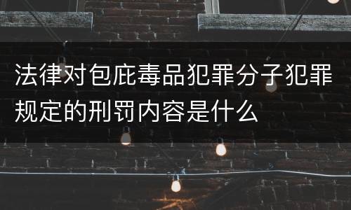 法律对包庇毒品犯罪分子犯罪规定的刑罚内容是什么