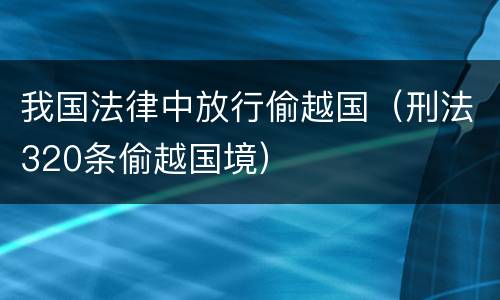 我国法律中放行偷越国（刑法320条偷越国境）