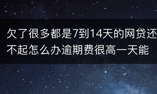 欠了很多都是7到14天的网贷还不起怎么办逾期费很高一天能张几百