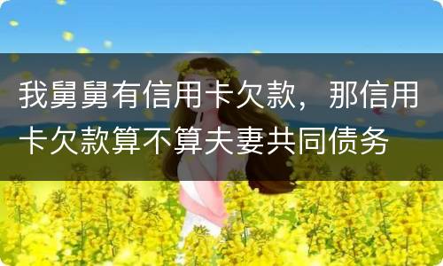 我舅舅有信用卡欠款，那信用卡欠款算不算夫妻共同债务