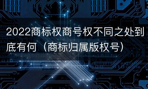 2022商标权商号权不同之处到底有何（商标归属版权号）