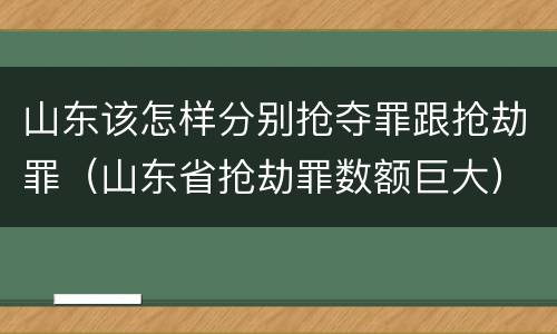 山东该怎样分别抢夺罪跟抢劫罪（山东省抢劫罪数额巨大）