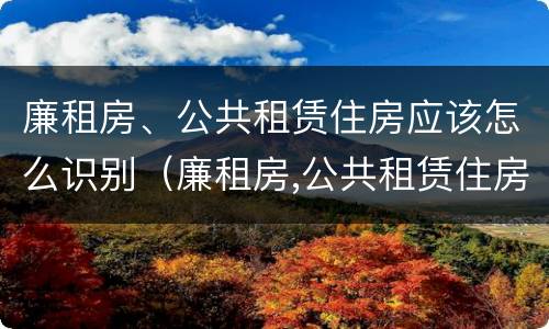 廉租房、公共租赁住房应该怎么识别（廉租房,公共租赁住房应该怎么识别产权）