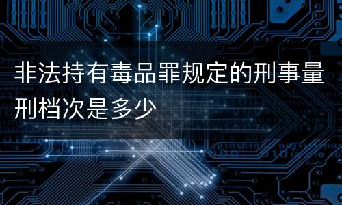 非法持有毒品罪规定的刑事量刑档次是多少