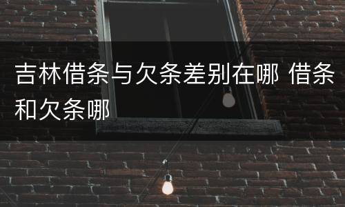 吉林借条与欠条差别在哪 借条和欠条哪