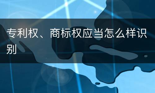 专利权、商标权应当怎么样识别
