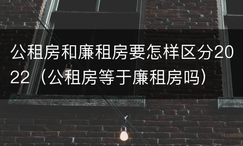 公租房和廉租房要怎样区分2022（公租房等于廉租房吗）