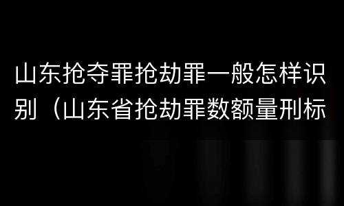 山东抢夺罪抢劫罪一般怎样识别（山东省抢劫罪数额量刑标准）