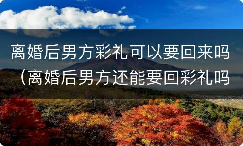 离婚后男方彩礼可以要回来吗（离婚后男方还能要回彩礼吗）