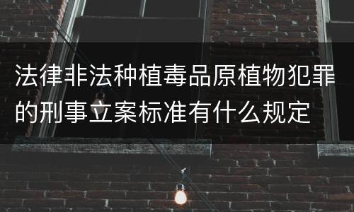 法律非法种植毒品原植物犯罪的刑事立案标准有什么规定