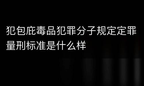 犯包庇毒品犯罪分子规定定罪量刑标准是什么样