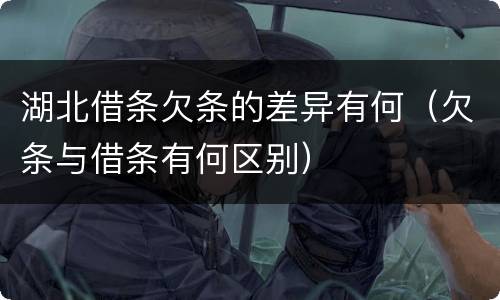 湖北借条欠条的差异有何（欠条与借条有何区别）