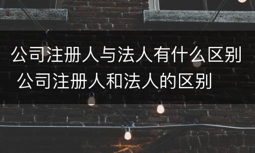 公司注册人与法人有什么区别 公司注册人和法人的区别