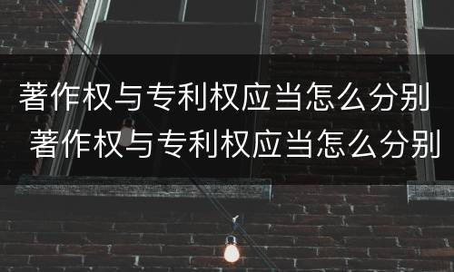 著作权与专利权应当怎么分别 著作权与专利权应当怎么分别确认