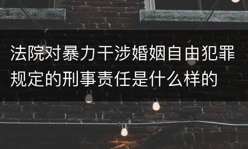 法院对暴力干涉婚姻自由犯罪规定的刑事责任是什么样的