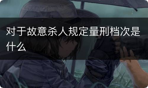 对于故意杀人规定量刑档次是什么