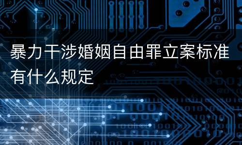 暴力干涉婚姻自由罪立案标准有什么规定