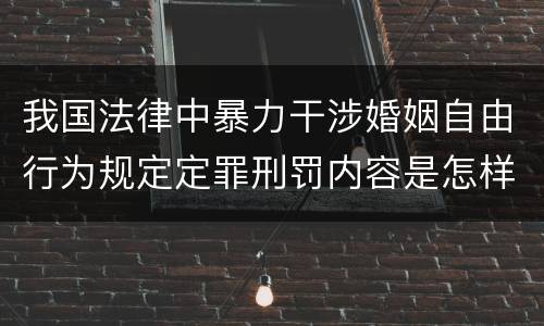 我国法律中暴力干涉婚姻自由行为规定定罪刑罚内容是怎样