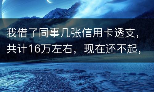 我借了同事几张信用卡透支，共计16万左右，现在还不起，要付刑事责任吗