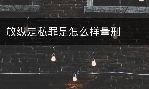 放纵走私罪是怎么样量刑
