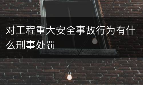 对工程重大安全事故行为有什么刑事处罚