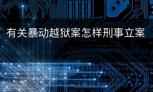 有关暴动越狱案怎样刑事立案