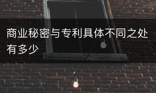 商业秘密与专利具体不同之处有多少