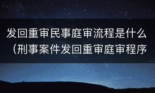 发回重审民事庭审流程是什么（刑事案件发回重审庭审程序）