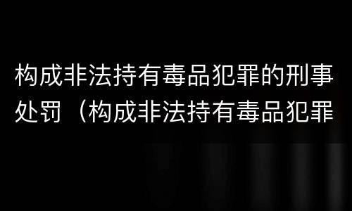 构成非法持有毒品犯罪的刑事处罚（构成非法持有毒品犯罪的刑事处罚依据）