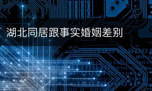 湖北同居跟事实婚姻差别