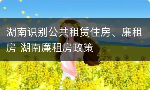 湖南识别公共租赁住房、廉租房 湖南廉租房政策