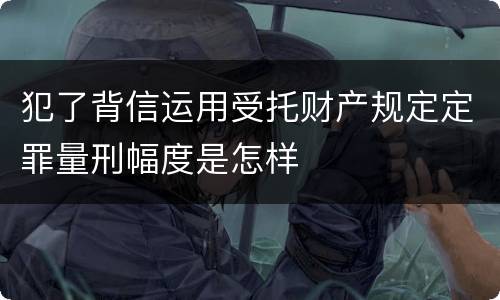 犯了背信运用受托财产规定定罪量刑幅度是怎样
