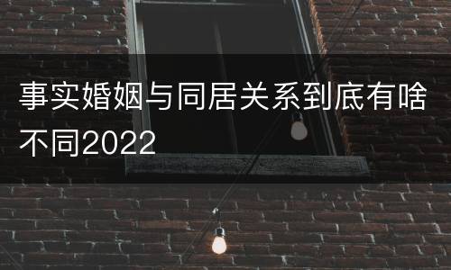 事实婚姻与同居关系到底有啥不同2022