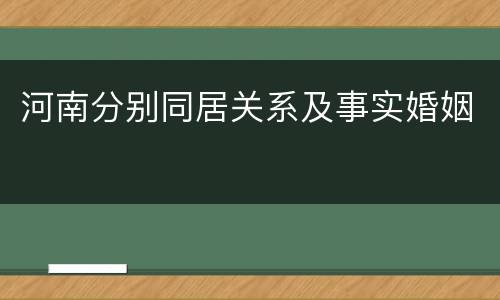 河南分别同居关系及事实婚姻