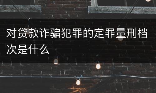 对贷款诈骗犯罪的定罪量刑档次是什么