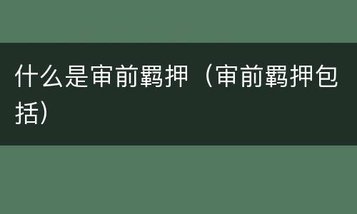 什么是审前羁押（审前羁押包括）