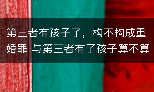 第三者有孩子了，构不构成重婚罪 与第三者有了孩子算不算重婚罪